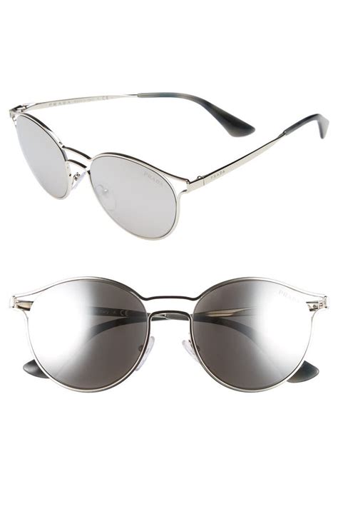 prada spr 53mm round-frame|prada sunglass frames women.